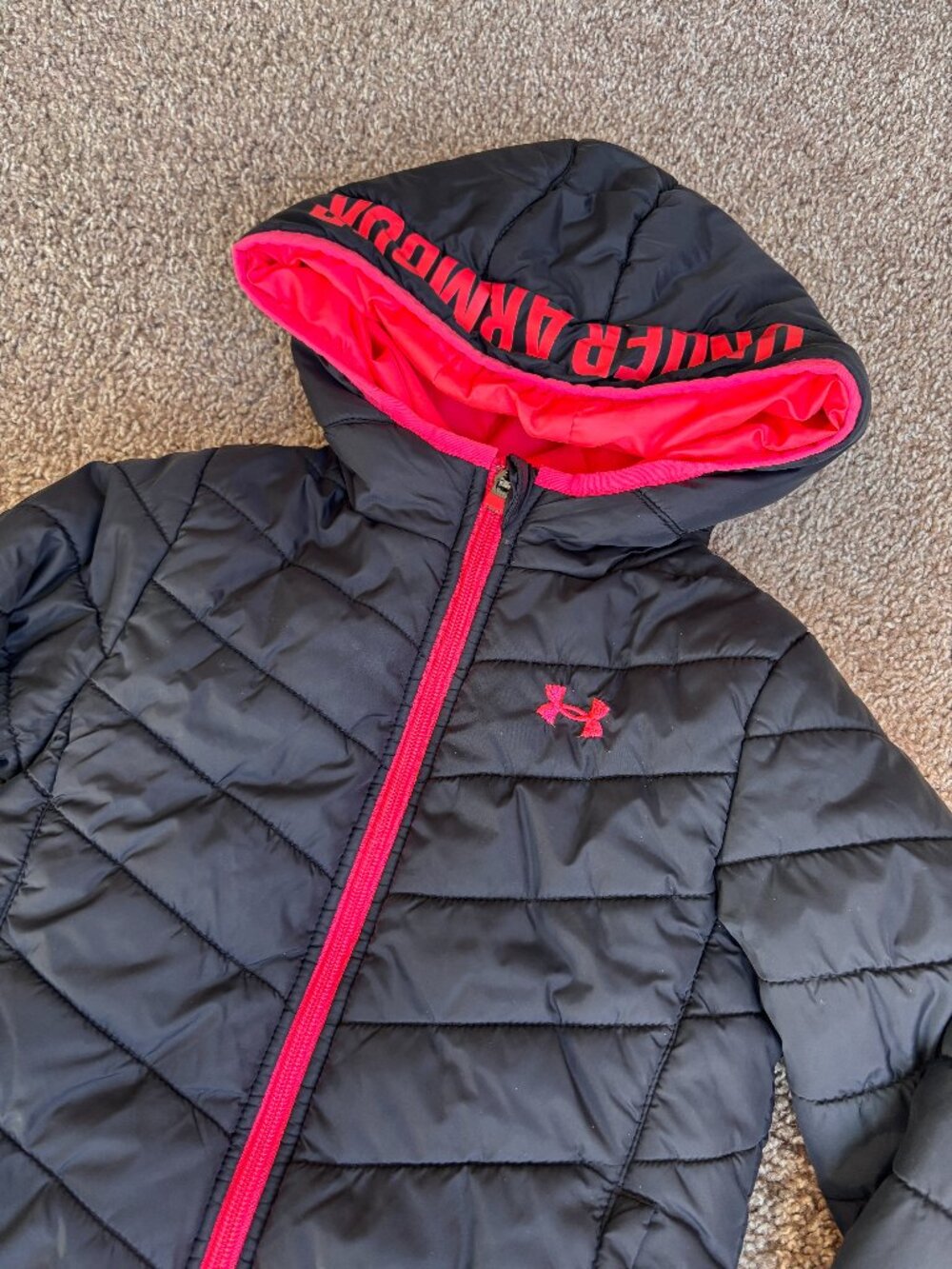 Under Armour 4T Black Hooded Puffer Coat